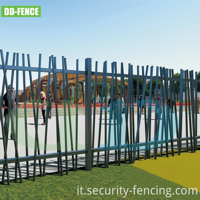 Recinzione di recinzione in acciaio zincato ornamentale esterno recinzione in ferro battuto per giardino